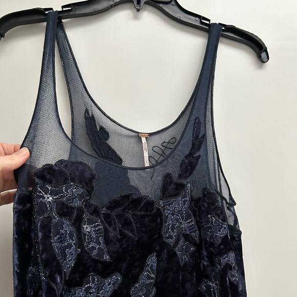Free People Velvet & Sheer Top - Picture 3 of 7